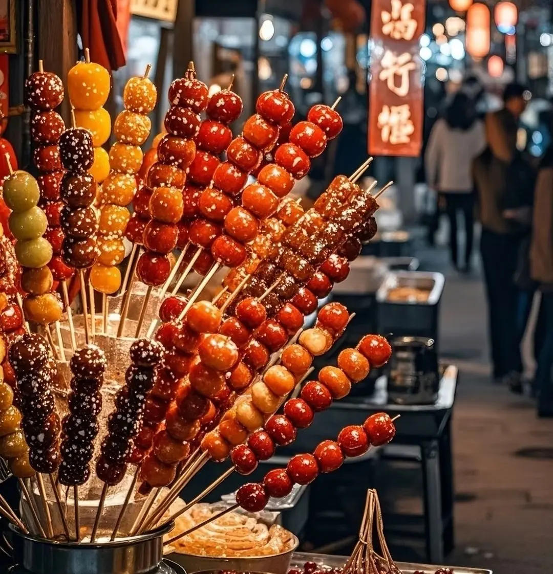 China Local Food Trails – Traditional Candied Hawthorn (Bingtanghulu) in Beijing