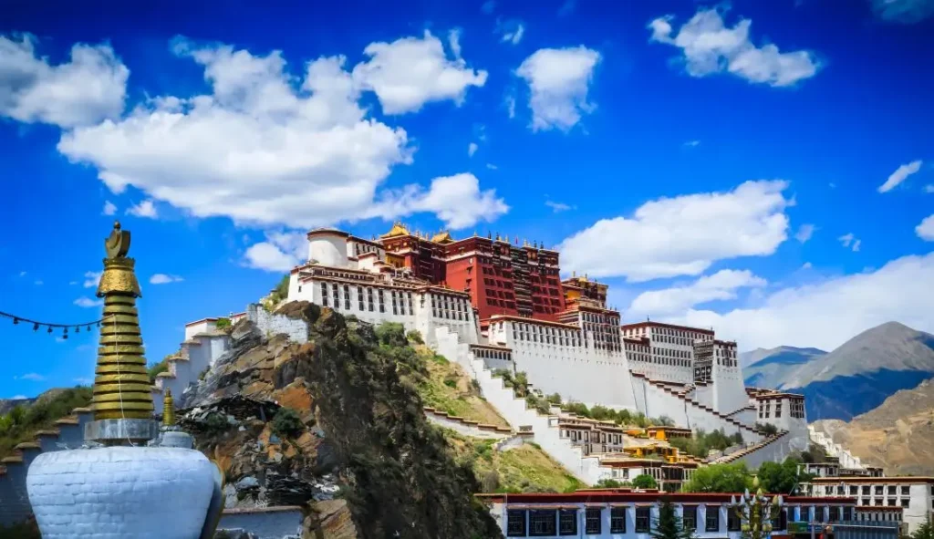 Potala Palace in Tibet under a sunny sky