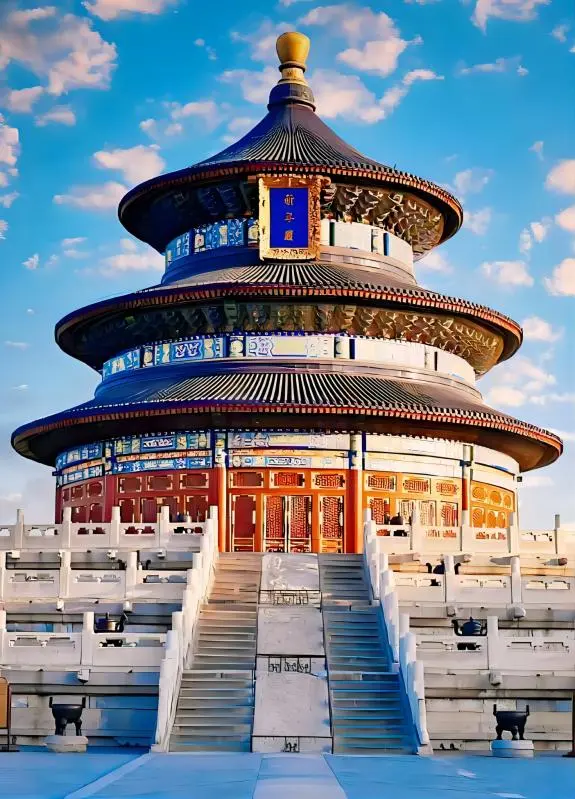 Panorama of the Hall of Prayer for Good Harvests at the Temple of Heaven in Beijing