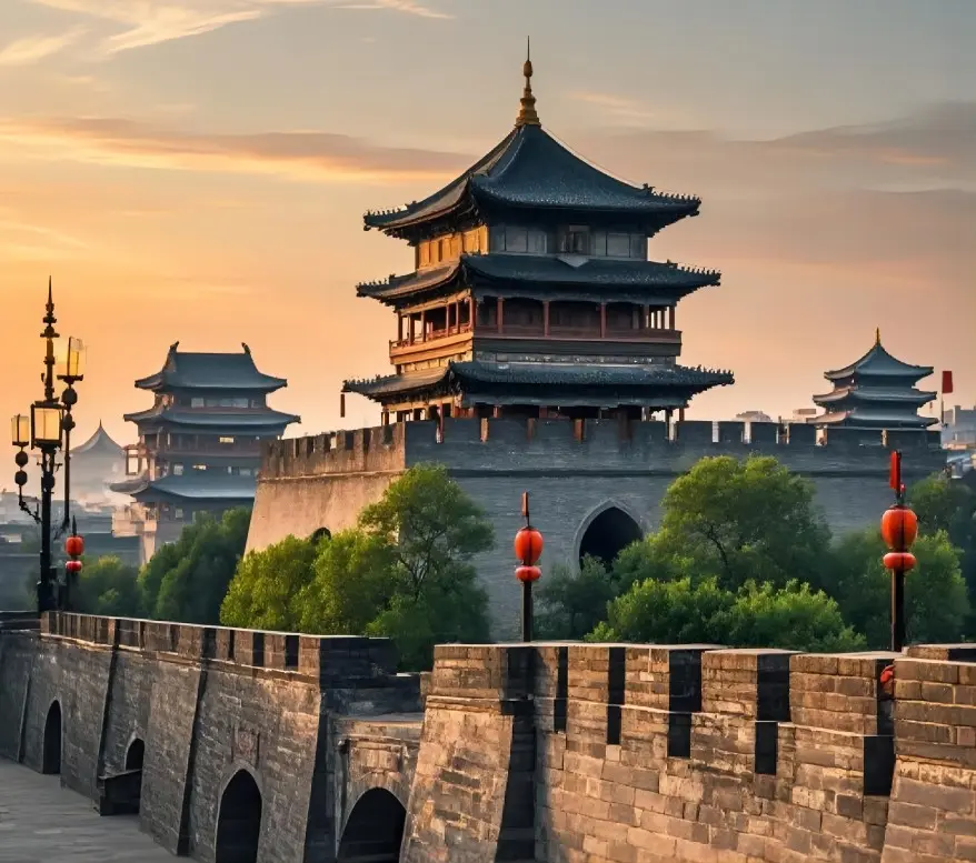 Xi’an Ancient City Wall panoramic view