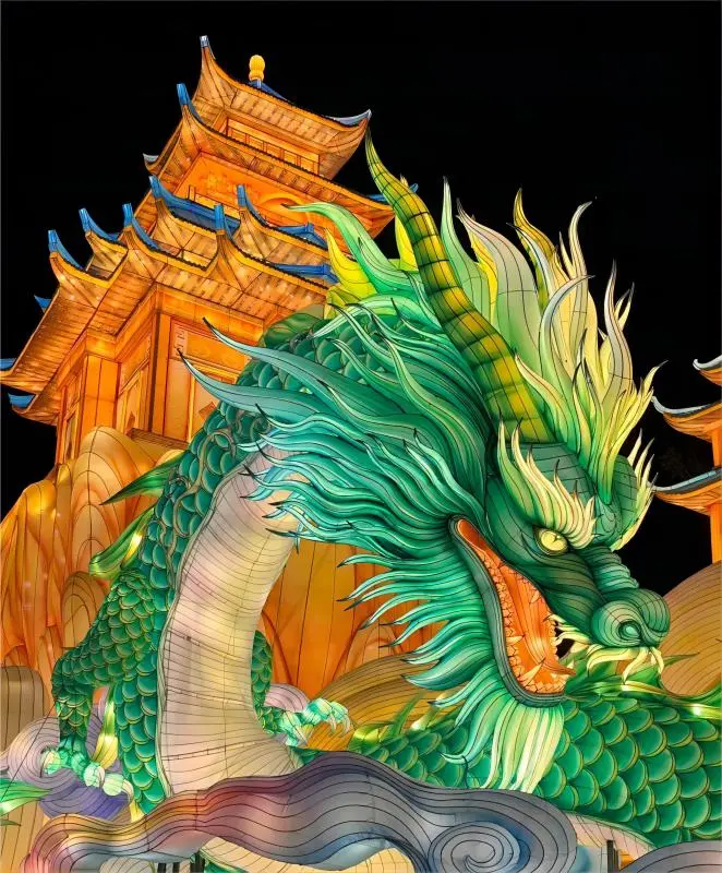 Colorful lantern displays at the Zigong Lantern Festival, a highlight of Chinese intangible heritage tours.