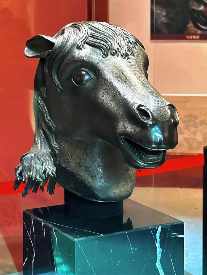 Bronze Ox head from the Old Summer Palace (Yuanmingyuan), representing one of the Zodiac animals and Chinese Zodiac heritage.