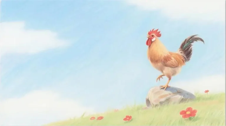 Chinese Zodiac Rooster colored pencil illustration, showing confidence, punctuality, and clarity