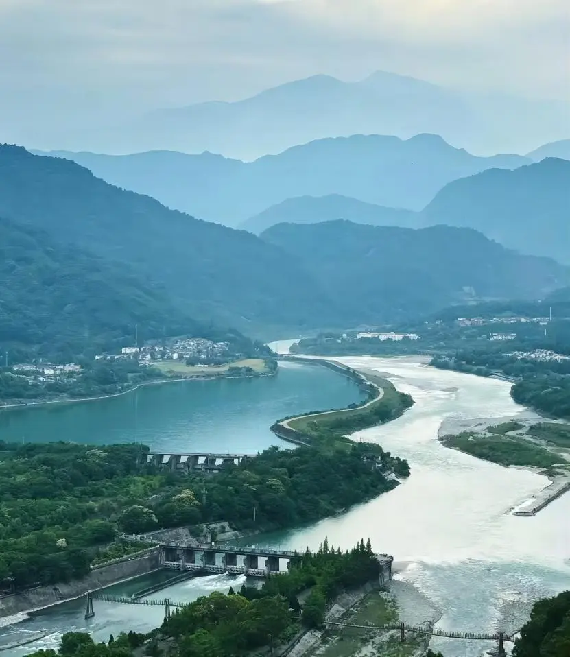 Dujiangyan Aerial View Chengdu UNESCO Site