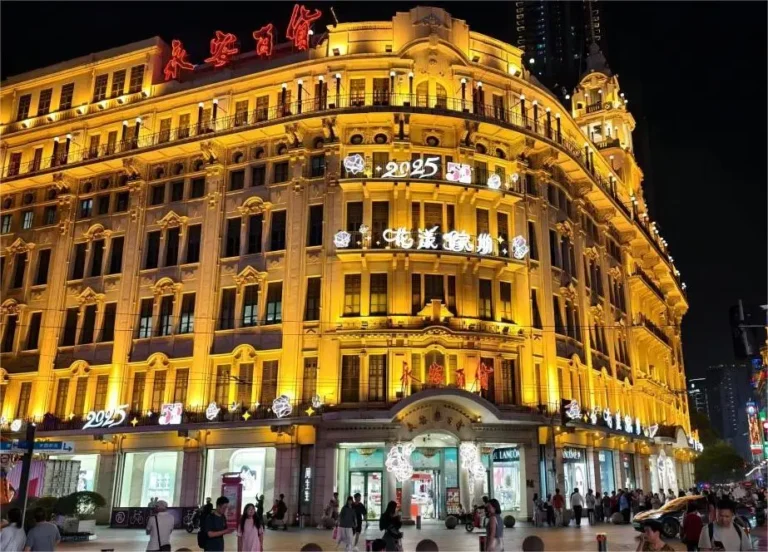 Historic buildings on Nanjing Road Shanghai showing old architecture and heritage charm