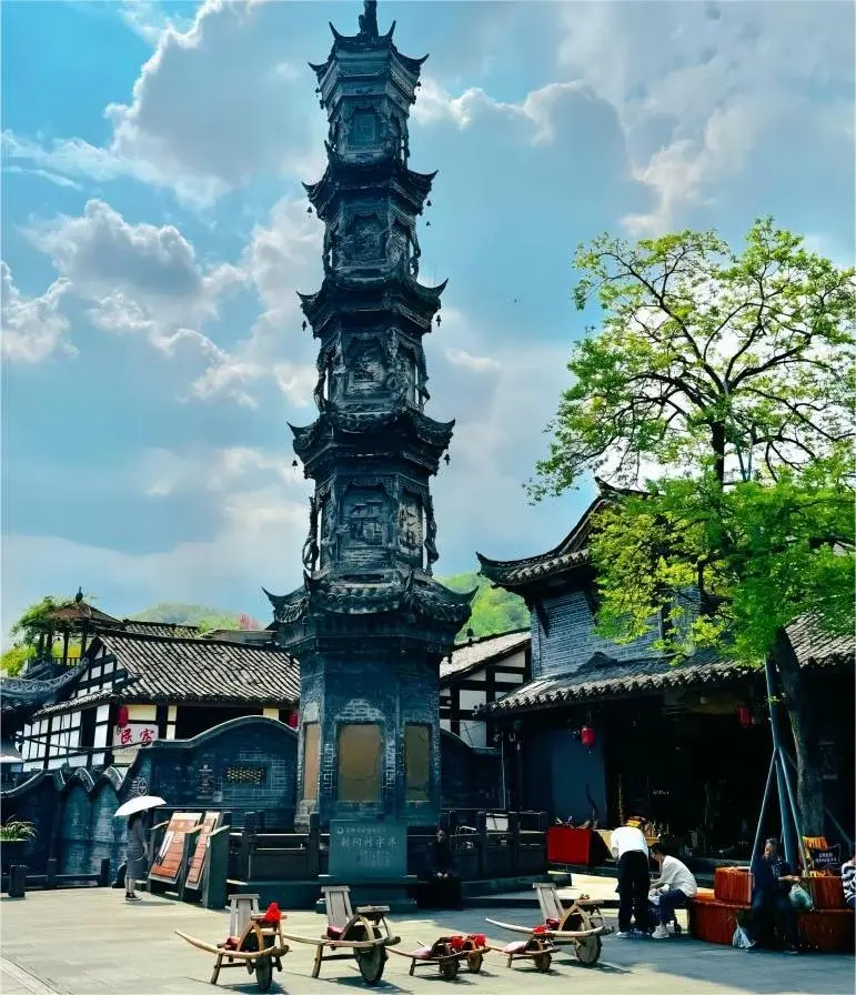 Street view of Jiezi Ancient Town near Mount Qingcheng, Chengdu