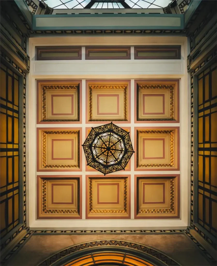 Art Deco interior details of the Peace Hotel on The Bund Shanghai