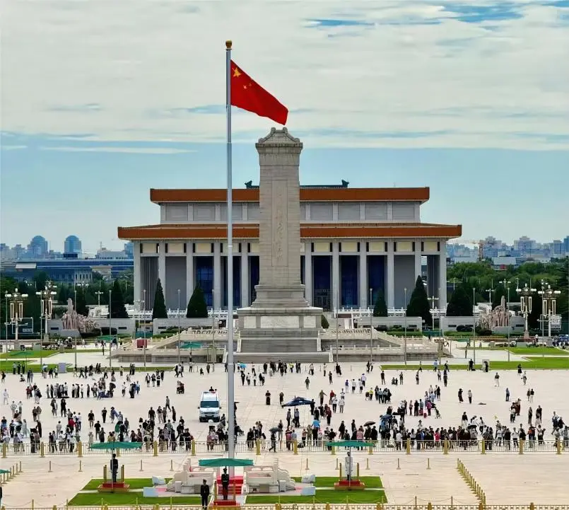 Monument to the People’s Heroes, Great Hall of the People, and National Museum at Tiananmen Square