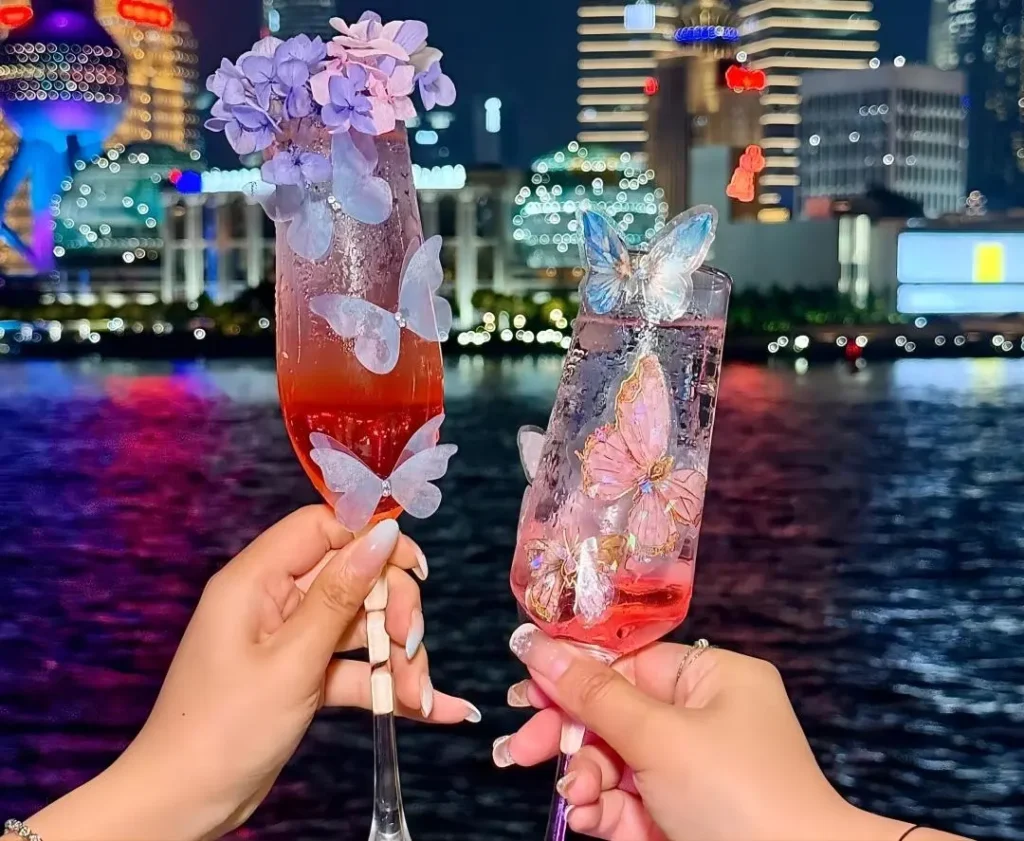 Two people clinking glasses in a cheerful celebration, symbolizing trust and good times. Privacy considerations maintained in the gathering.
