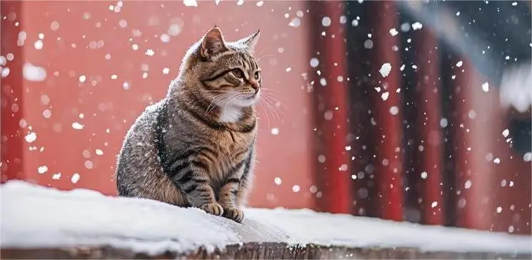 A cute cat sitting inside the Forbidden City
