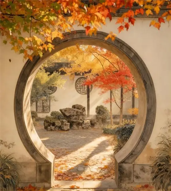 Autumn foliage in the Humble Administrator’s Garden on a Suzhou Day Trip from Shanghai, with vibrant seasonal colors.