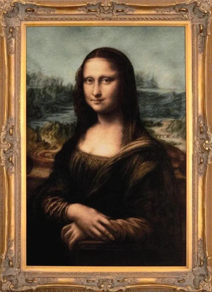 Shanghai Wool Embroidery (Rongxiu) rendition of Mona Lisa, showcasing Oriental needlework artistry