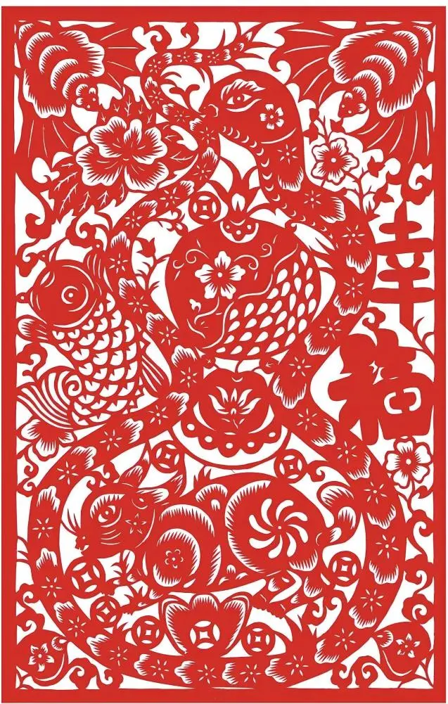 Shaanbei Paper-Cutting of a Serpent Offering Blessings (Ling She Xian Rui), showcasing vibrant Xi’an folk art traditions.