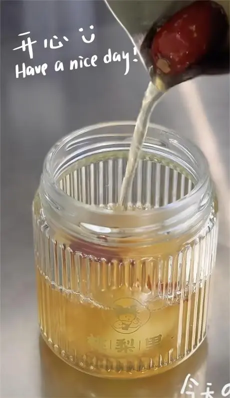 Pear soup milk tea from Taoli Alley in Beijing, a unique local wellness drink blending snow pear and fresh milk.