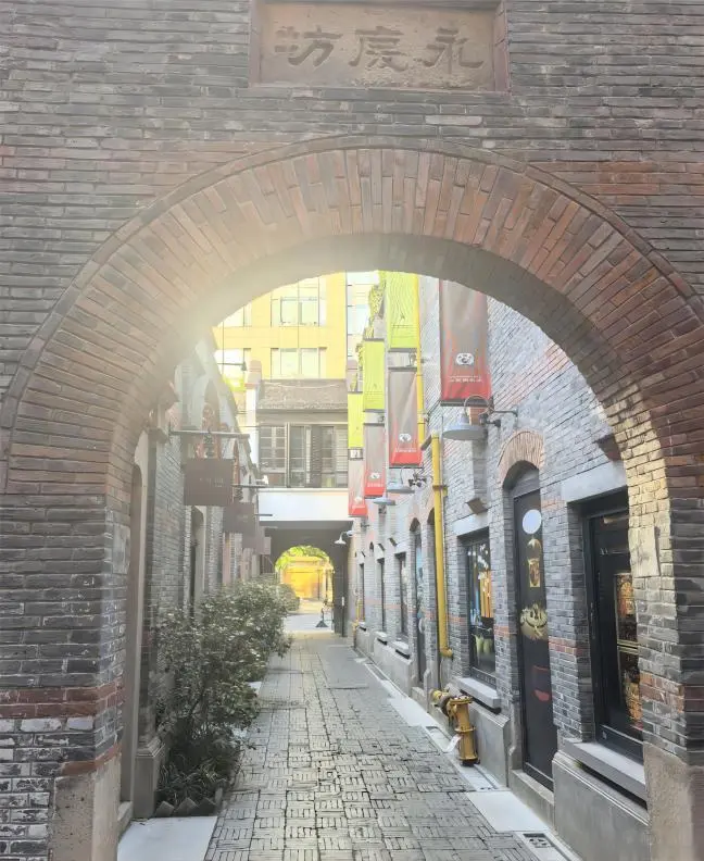 Close-up of Shikumen architectural details in Xintiandi, a key highlight featured in an Xintiandi Shanghai travel guide.