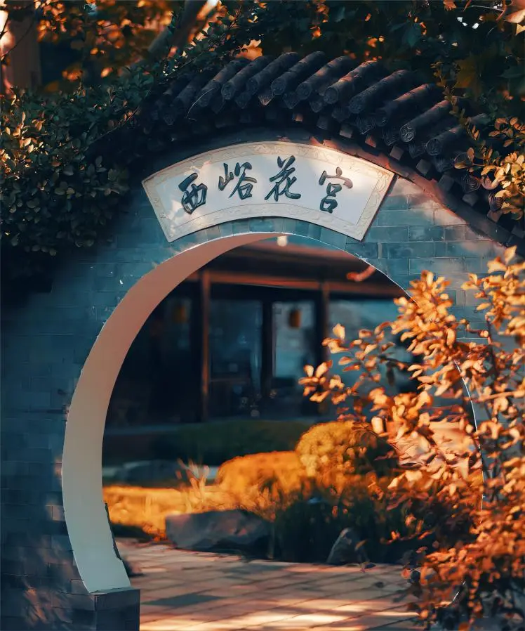 Corner of Yunju Temple, Beijing, bathed in twilight, reflecting serene Zen atmosphere