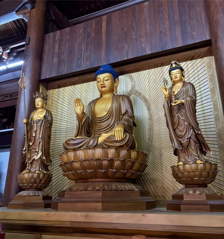 Bodhisattva statue at Fashan Nunnery in Shanghai, a peaceful focal point for devotion and Zen meditation.