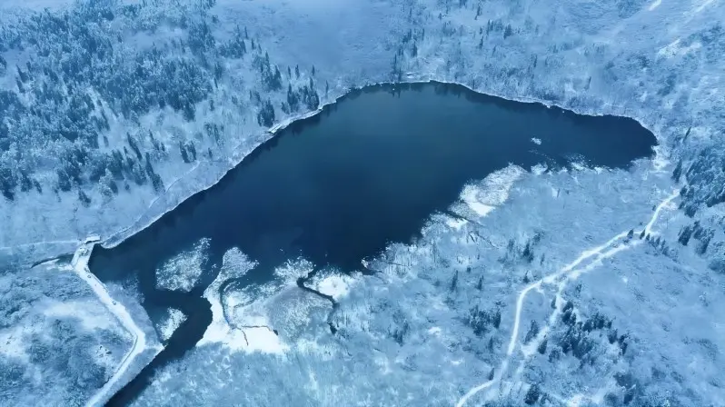 Winter snow scenery in Longchi National Forest Park, Chengdu