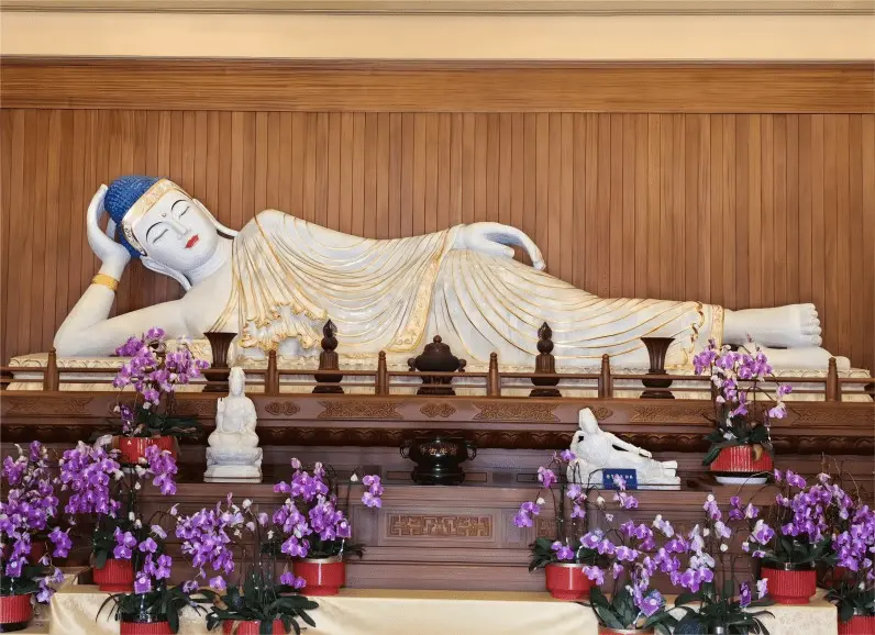 Jade Buddha enshrined in Shou'an Temple, Shanghai, a sacred Buddhist statue