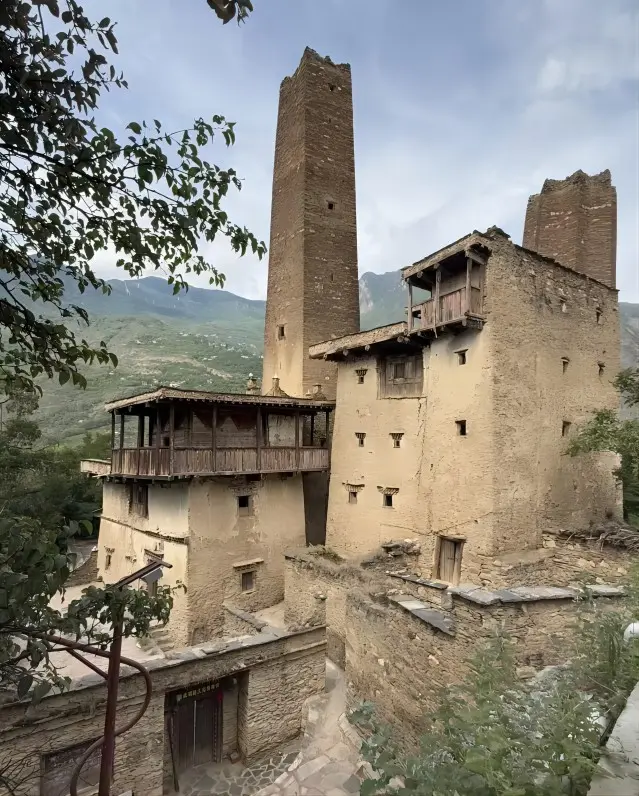 Ancient stone watchtower in Suopo Tibetan Village, Danba, known as the Kingdom of a Thousand Watchtowers