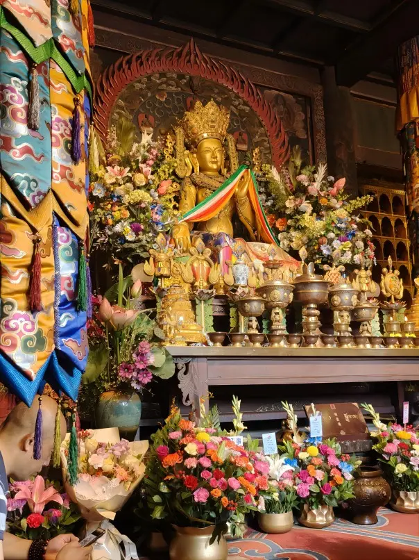 Green Tara Hall inside Guangren Temple in Xi’an, the main Tibetan Buddhist worship hall