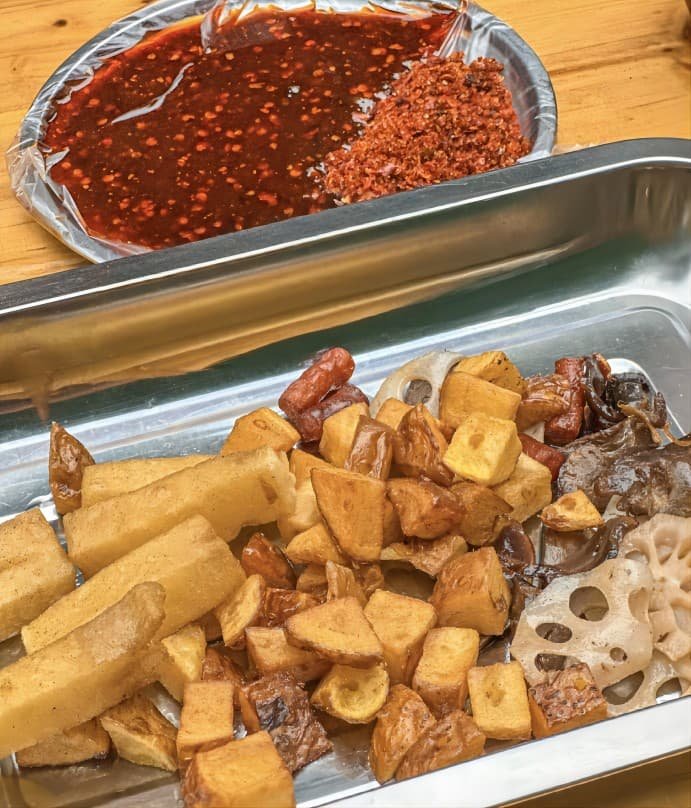 Weird Old Man’s tianbula sweet and spicy fried skewers at Fuqin Night Market