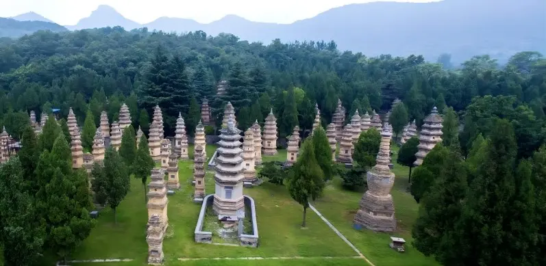 Pagoda Forest at Shaolin Temple, a collection of ancient monk tombs in Henan, China