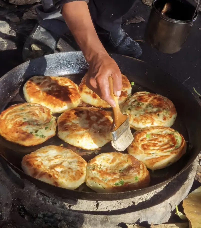 Traditional Xizhou Baba being prepared in Dali Yunnan