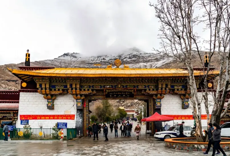 The entrance of Sera Monastery in Lhasa, a famous Tibetan Buddhist site.