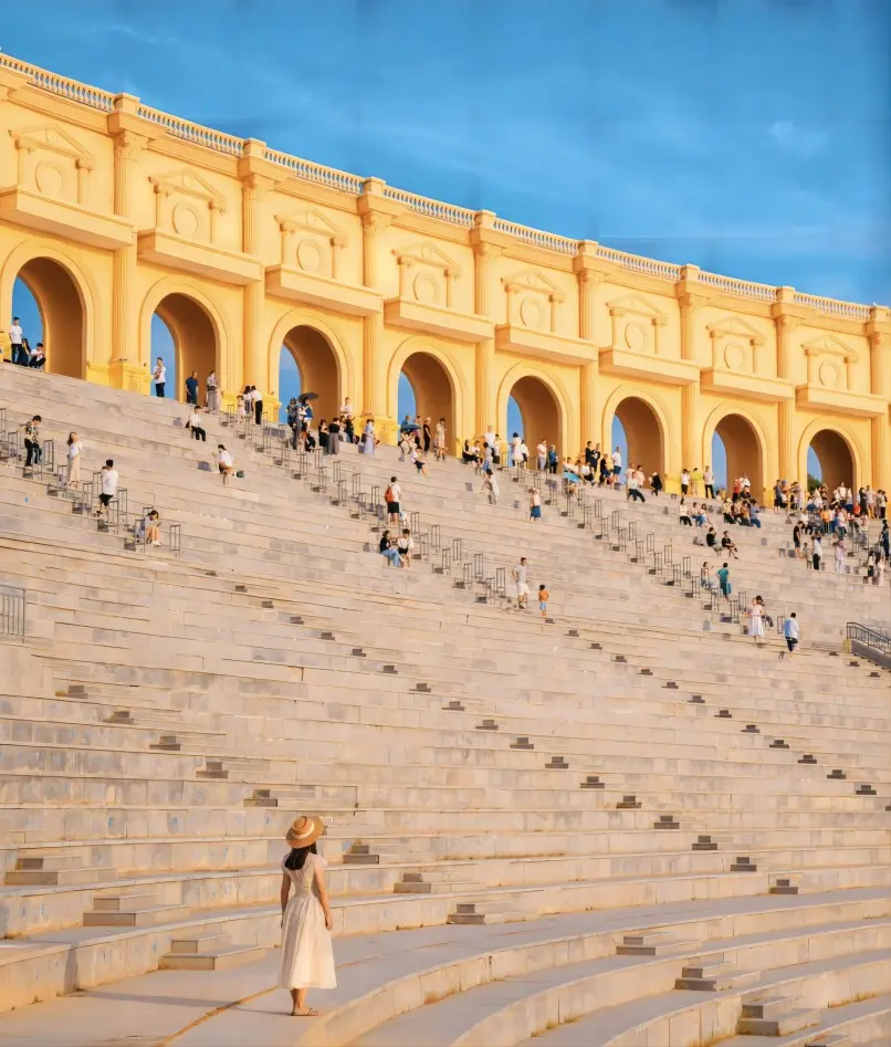 A scenic view of Lanshan Park in Yinchuan, offering lush greenery and peaceful surroundings for visitors.