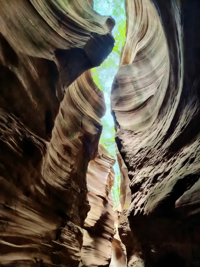 Bright sunlight illuminating the canyon walls of Yucha Grand Canyon