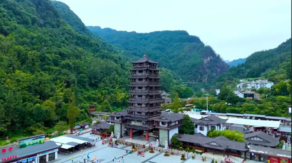 Wulingyuan East Gate (Signpost Gate) entry point in Zhangjiajie, serving as the main base and start location for the Zhangjiajie 2-day hiking itinerary.